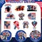 30 Pieces Memorial Day Tree Decorations Red White and Blue Wood Hanging Ornament